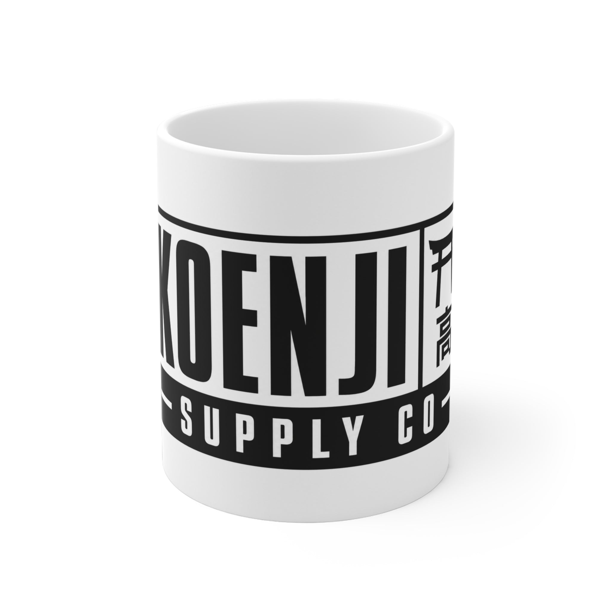 Koenji Supply Co. Logo Coffee Mug — Minimal Black & White Ceramic Mug