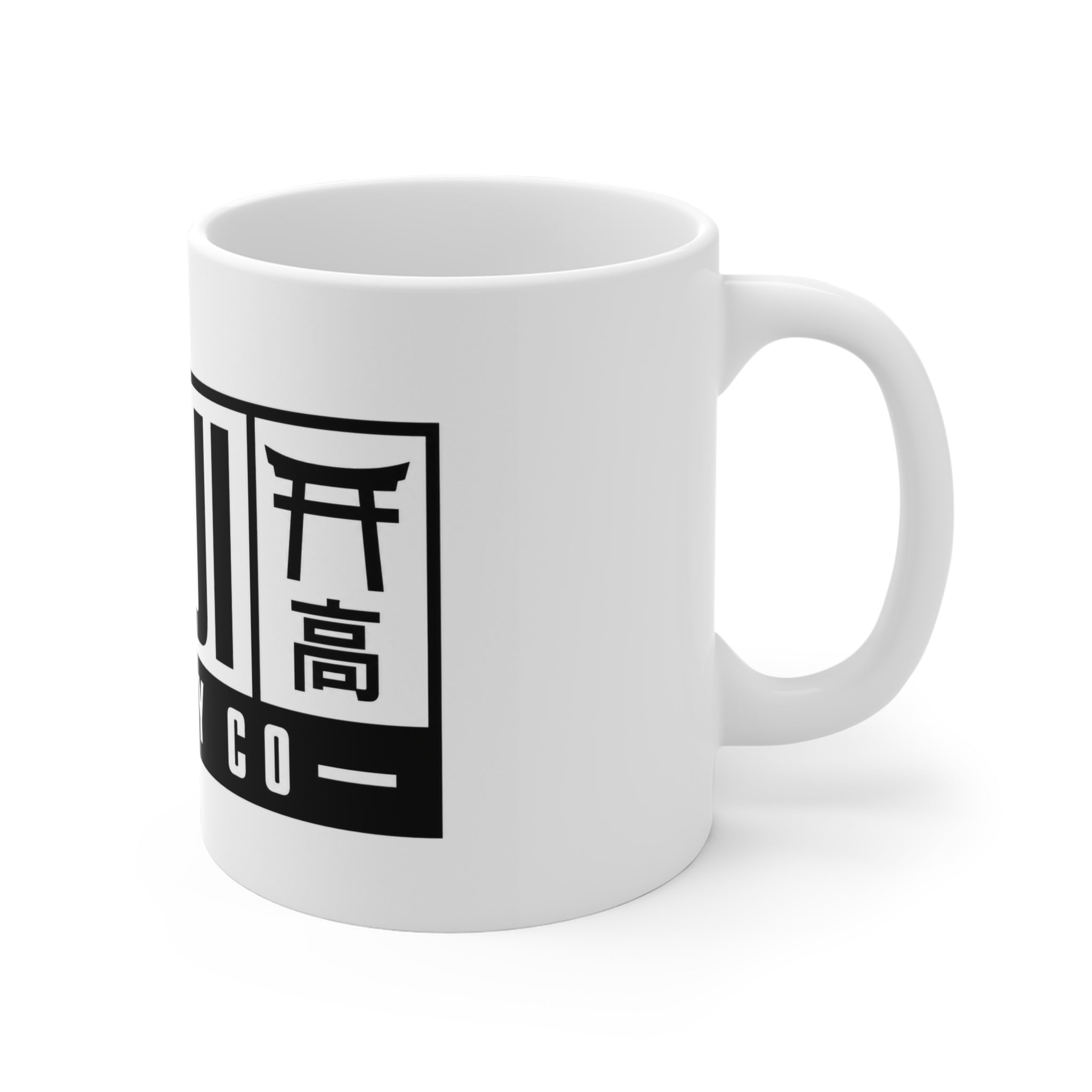 Koenji Supply Co. Logo Coffee Mug — Minimal Black & White Ceramic Mug
