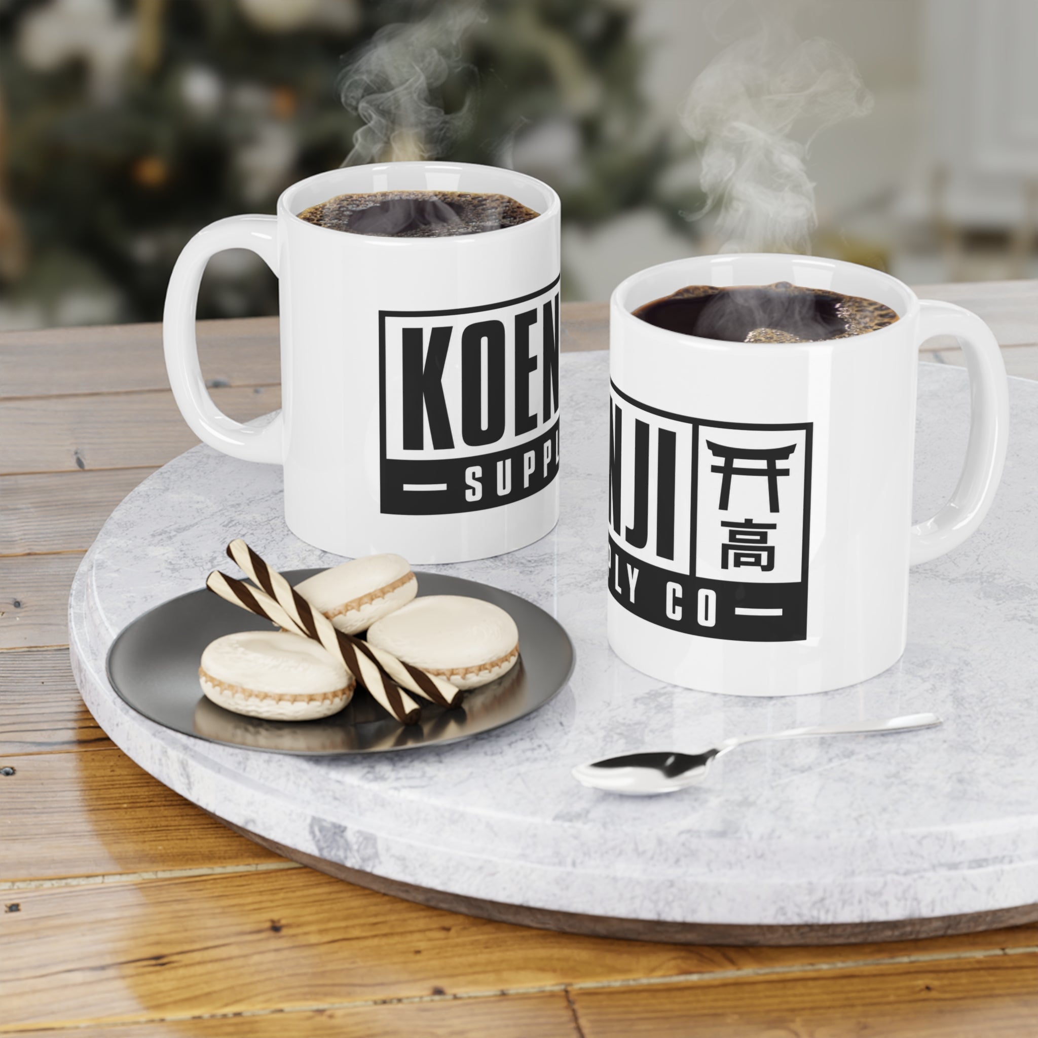 Koenji Supply Co. Logo Coffee Mug — Minimal Black & White Ceramic Mug
